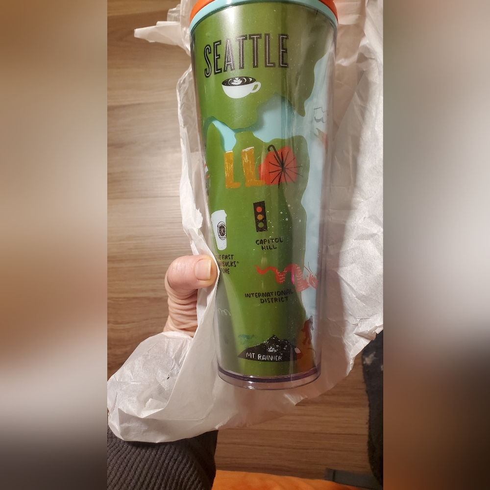 Starbucks Seattle Scene  Green Tumbler "Mom Cup"